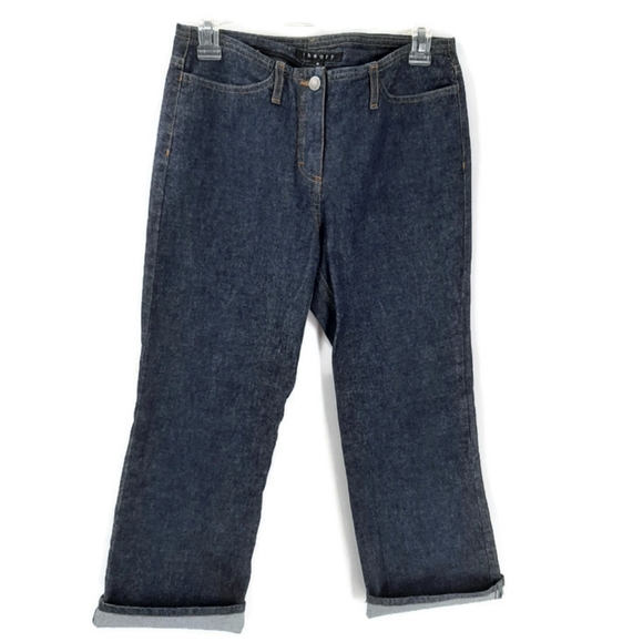 Theory cropped denim straight-leg capri's … - Picture 3 of 8